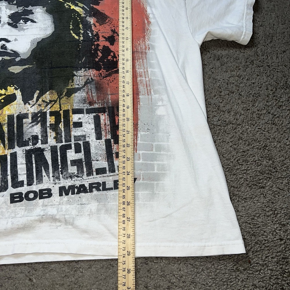 Bob Marley T-Shirt Mens 2XL White Zion Concrete Jungle 2010 Music Regge Tee - Picture 5 of 8